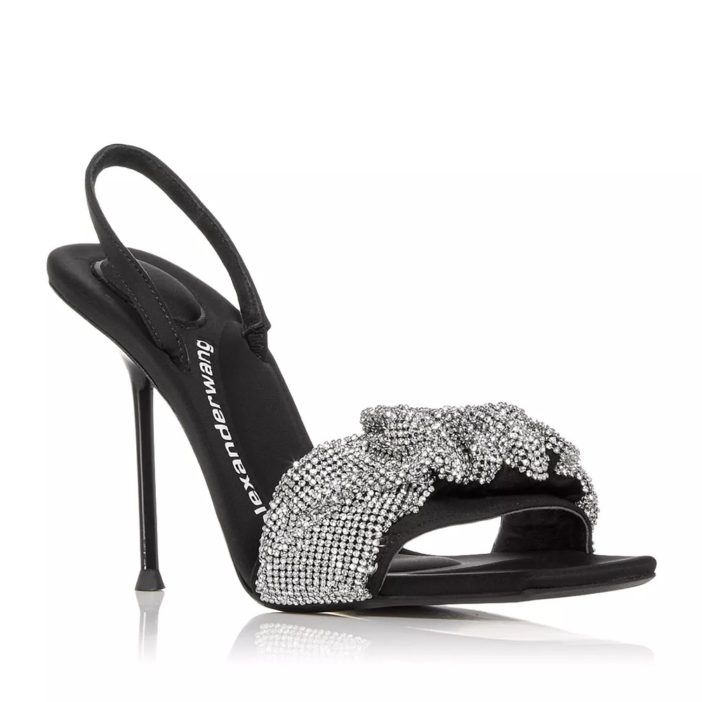ALEXANDER WANG
Black Crystal Scrunchie Julie Heeled Sandals size 8.5